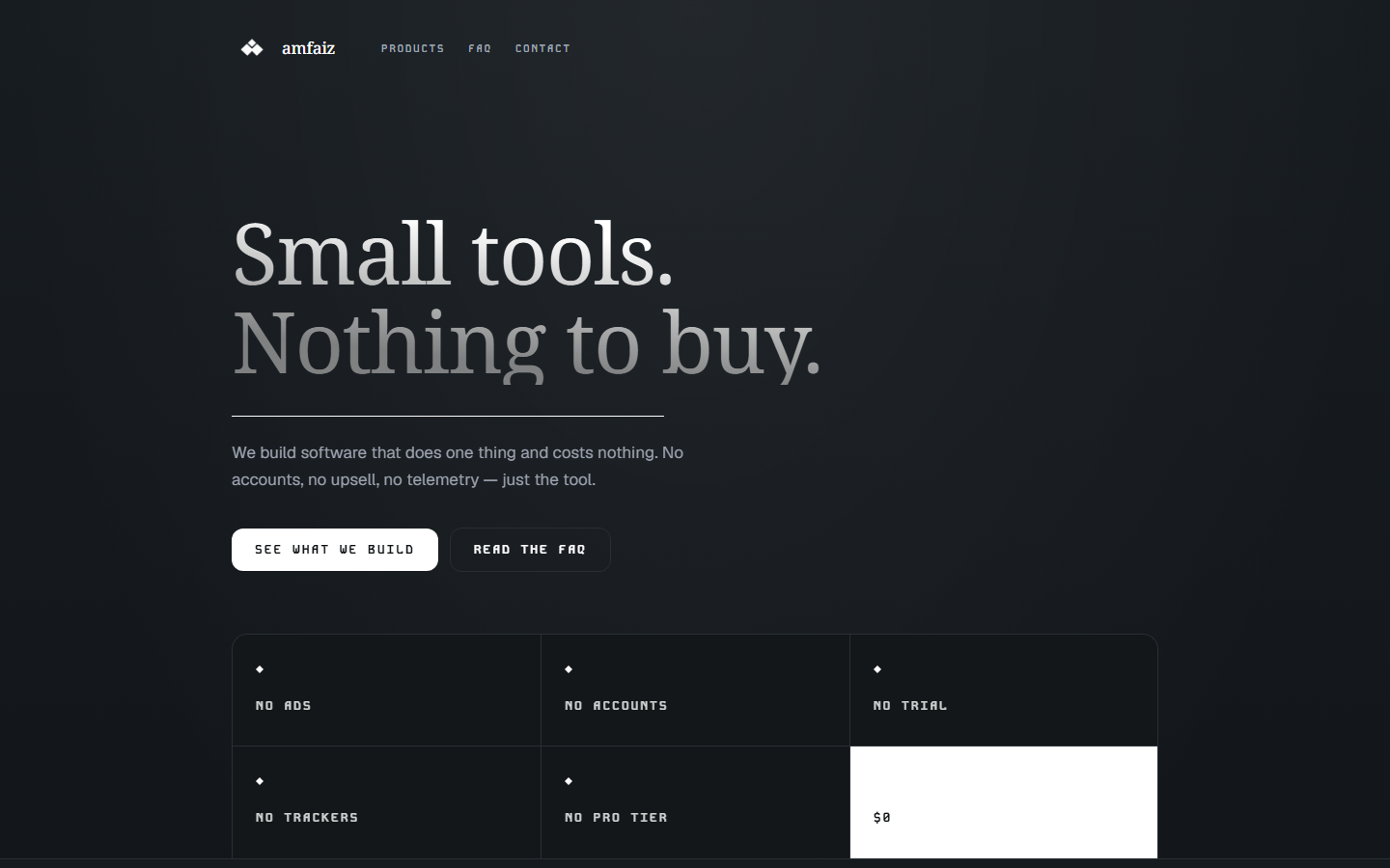 AM Faiz website hero section